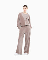 FELPA CON CAPPUCCIO E ZIP EFFETTO VELOUR