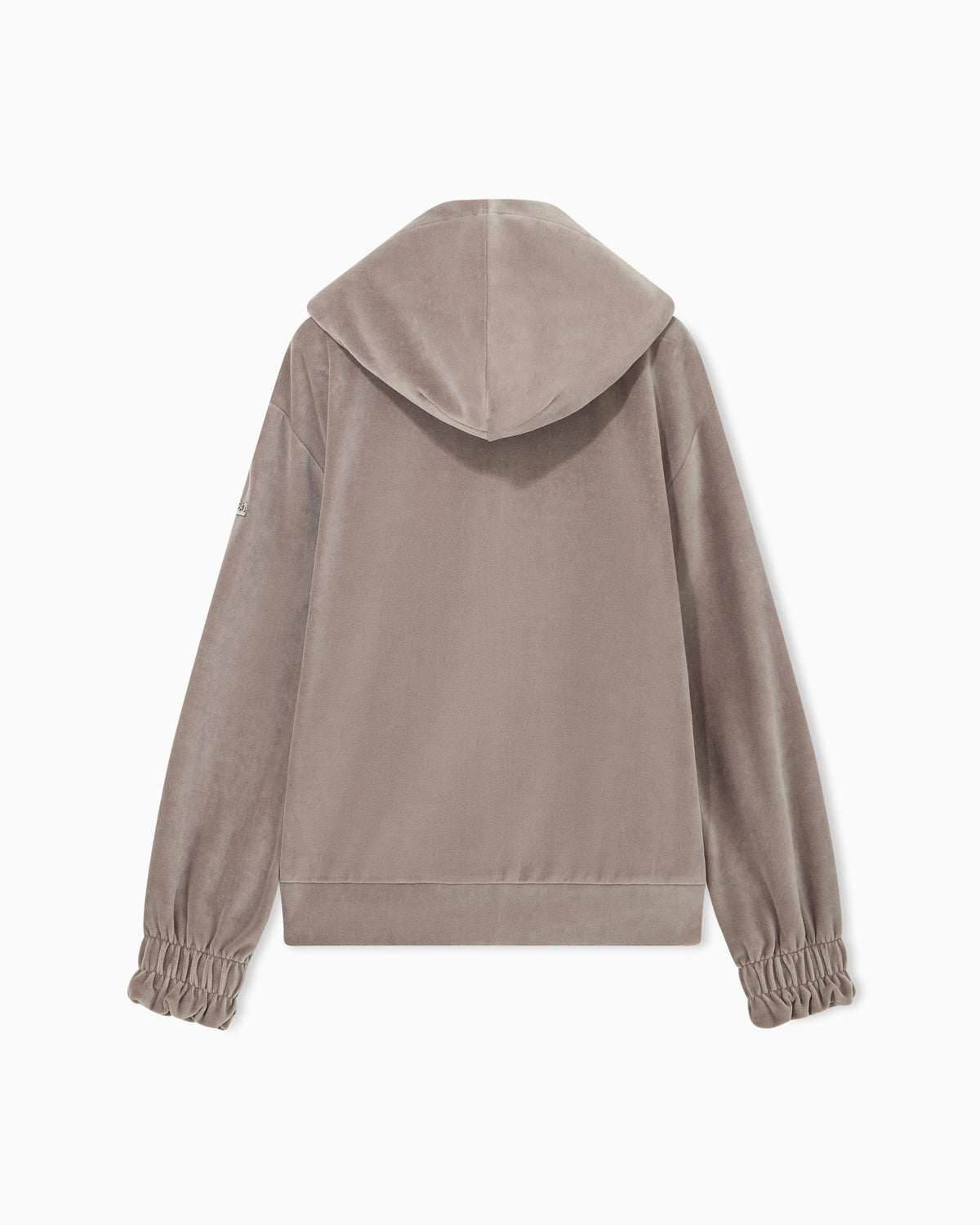 FELPA CON CAPPUCCIO E ZIP EFFETTO VELOUR